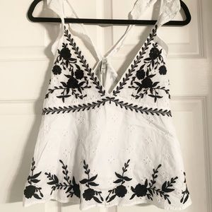 Black and white floral top